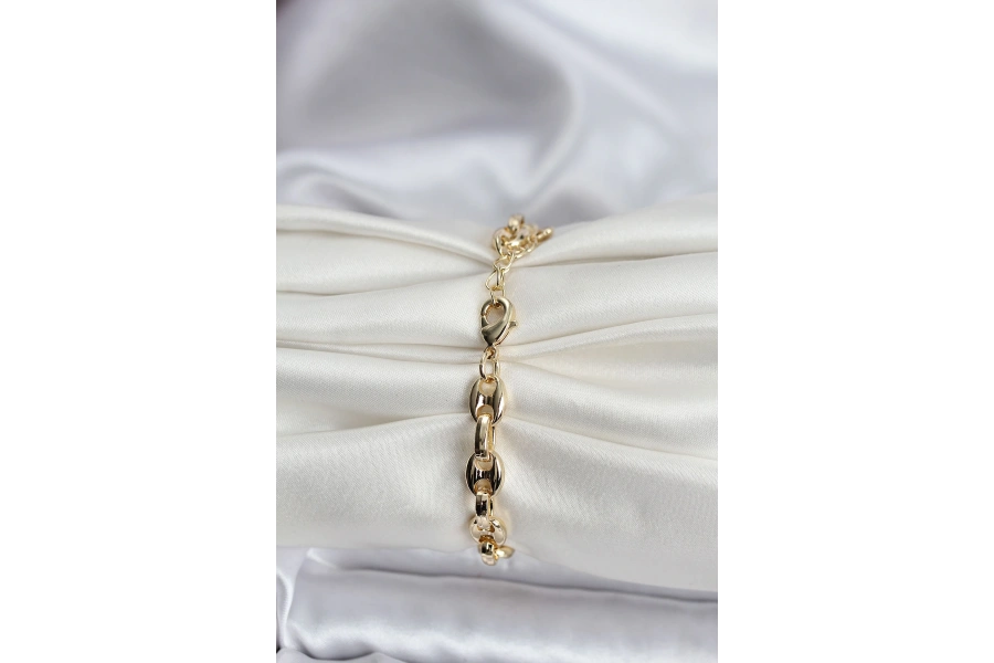 Shoecide 14k Gold Renk Kaplama Kahve Çekirdeği Model Cm Kadın Bileklik