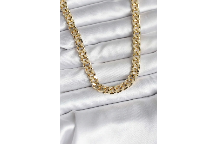 Shoecide 14k Gold Renk Kaplama Kalın Zincir Model Cm Kadın Kolye