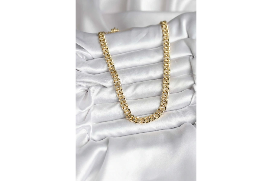 Shoecide 14k Gold Renk Kaplama Kalın Zincir Model Cm Kadın Kolye