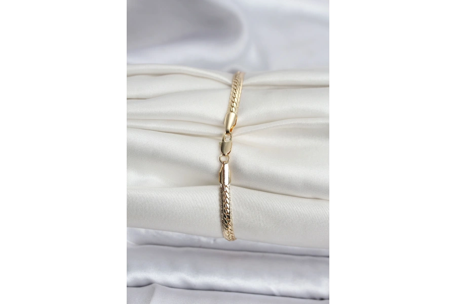 Shoecide 14k Gold Renk Kaplama Lazer Ezme Zincir Model Cm Kadın Bileklik