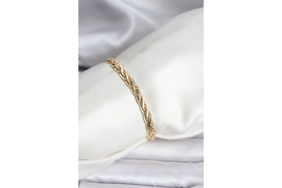 Shoecide 14k Gold Renk Kaplama Lazer Zincir Model Cm Kadın Bileklik