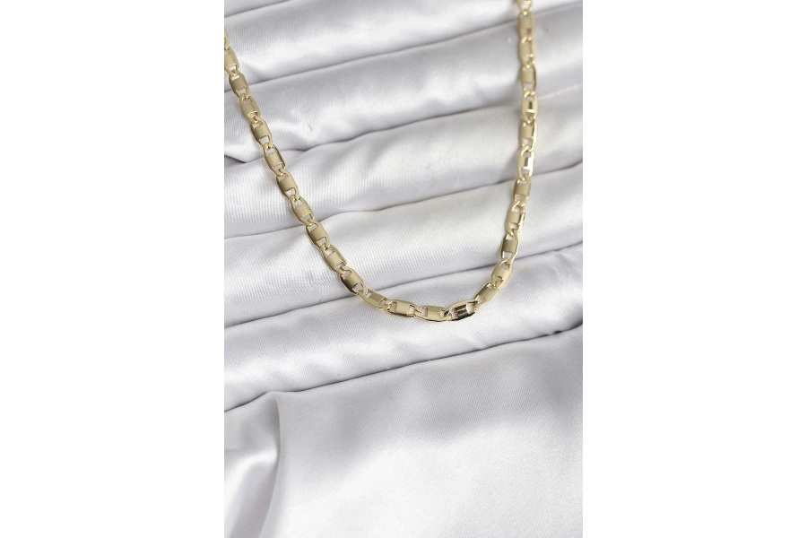 Shoecide 14k Gold Renk Kaplama Plaka Ezme Model Zincirli Cm Kadın Kolye