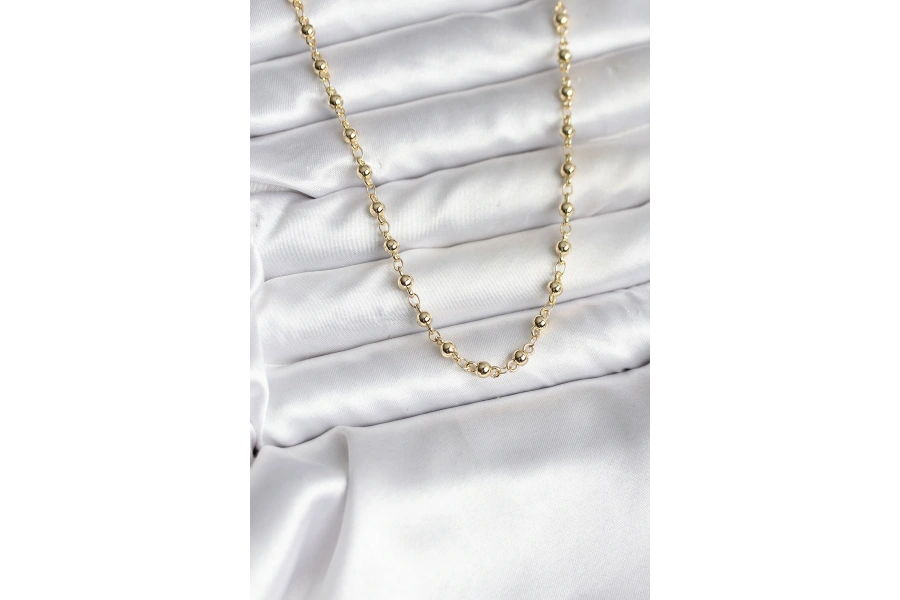 Shoecide 14k Gold Renk Kaplama Topçuklu Zincir Model Cm Kadın Kolye