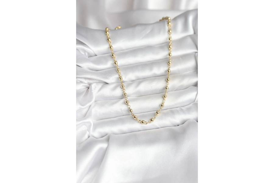 Shoecide 14k Gold Renk Kaplama Topçuklu Zincir Model Cm Kadın Kolye