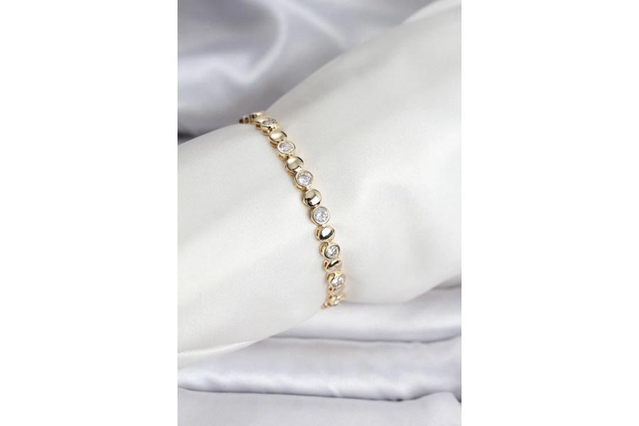 Shoecide 14k Gold Renk Kaplama Zirkon Taşlı Cm Kadın Bileklik