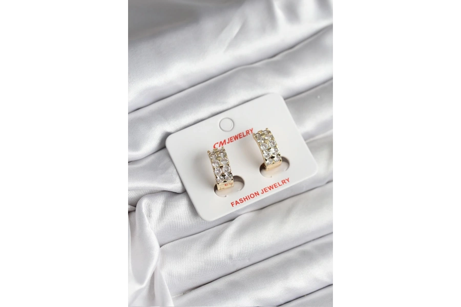 Shoecide 14k Gold Renk Kaplama Zirkon Taşlı Cm Kadın Küpe