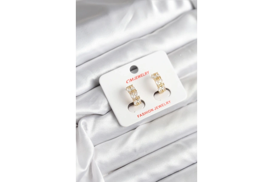 Shoecide 14k Gold Renk Kaplama Zirkon Taşlı Cm Kadın Küpe