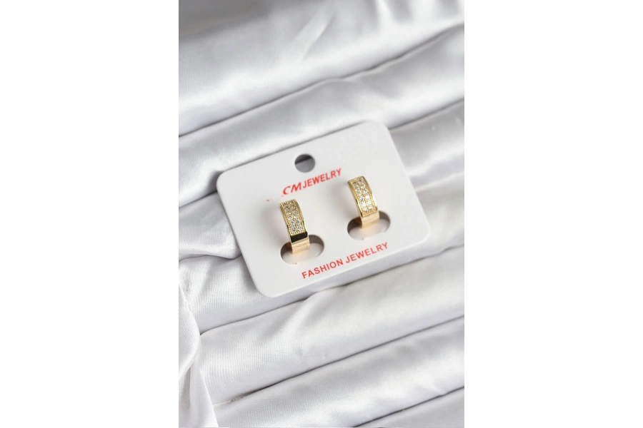 Shoecide 14k Gold Renk Kaplama Zirkon Taşlı Halka Cm Kadın Küpe