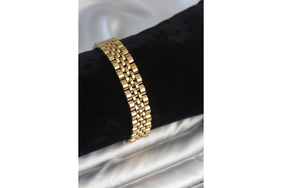 Shoecide 316l Çelik 12 Mm Kalınlıkta Gold Renkli Erkek Bileklik