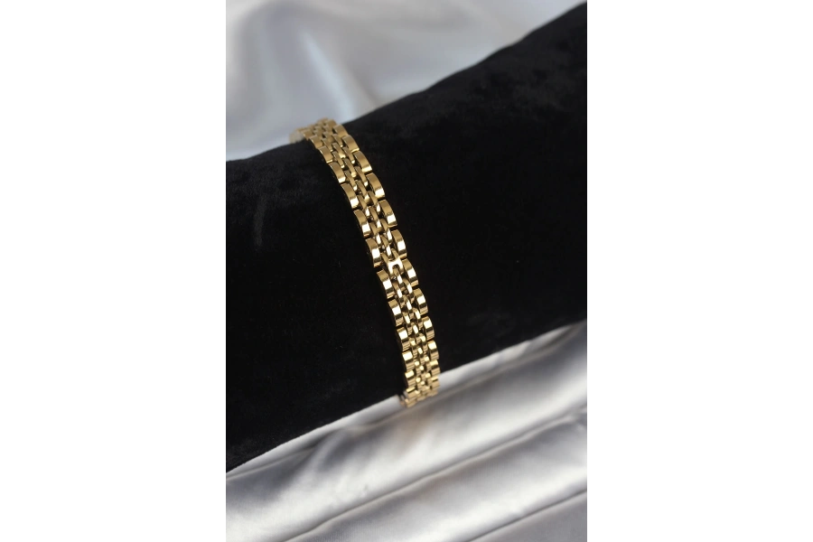 Shoecide 316l Çelik 7 Mm Kalınlıkta Gold Renkli Erkek Bileklik