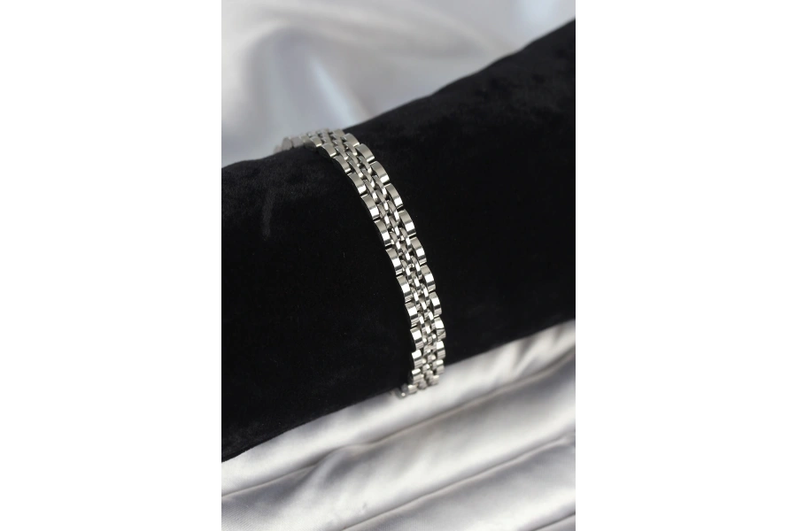 Shoecide 316l Çelik 7 Mm Kalınlıkta Gümüş Renkli Erkek Bileklik