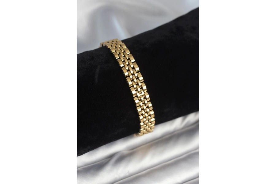 Shoecide 316l Çelik 9 Mm Kalınlıkta Gold Renkli Erkek Bileklik