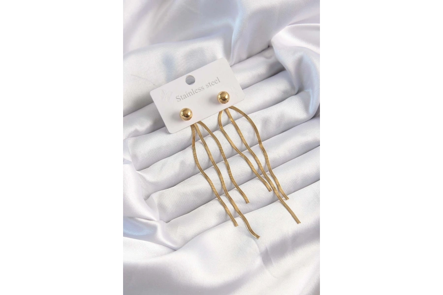 Shoecide 316l Çelik Altın Renk İtalyan Model Topçuk Küpe