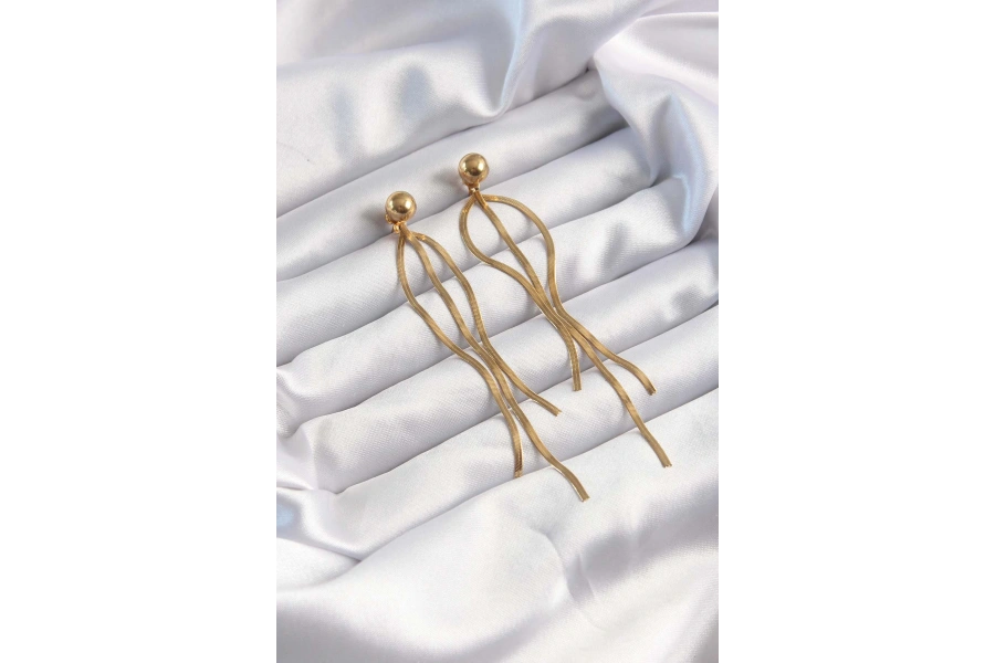 Shoecide 316l Çelik Altın Renk İtalyan Model Topçuk Küpe