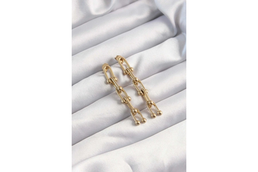 Shoecide 316l Çelik Altın Renk Sallantılı Model Küpe