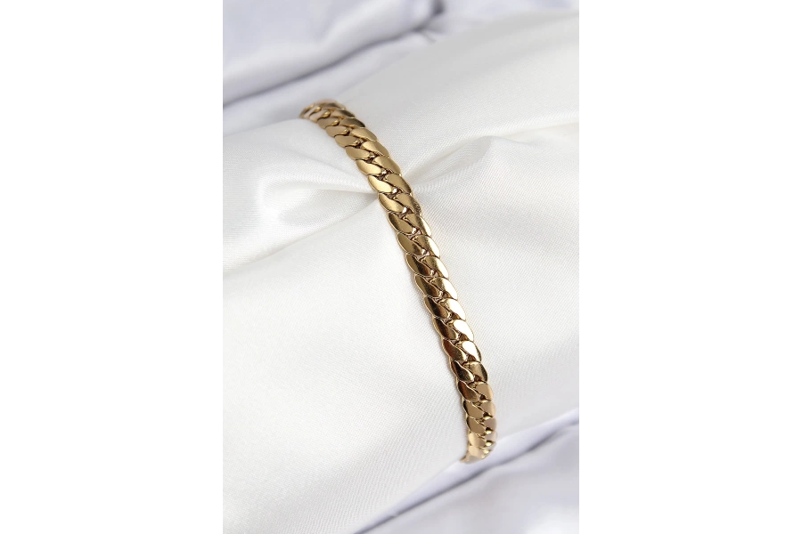 Shoecide 316l Çelik Ezme Zincir Model Gold Renk Kadın Bileklik
