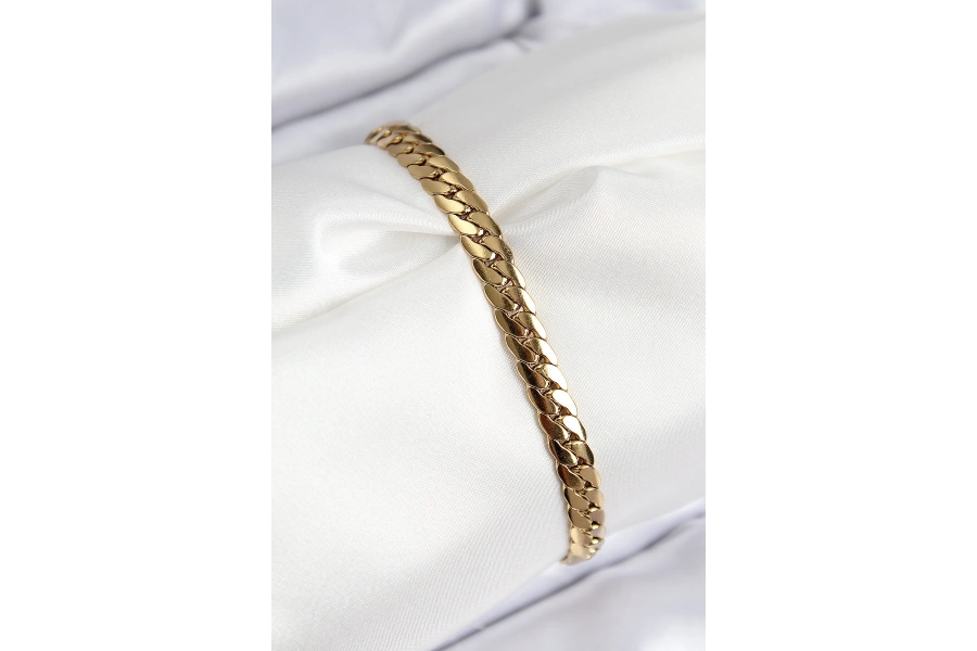 Shoecide 316l Çelik Ezme Zincir Model Gold Renk Kadın Bileklik