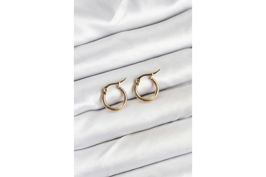 Shoecide 316l Çelik Gold Renk 12 Mm Halka Kadın Küpe