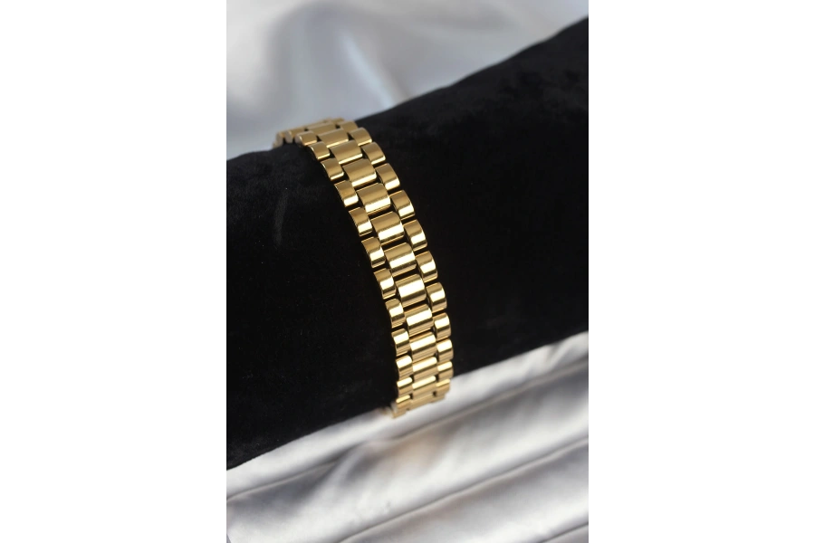 Shoecide 316l Çelik Gold Renk 12 Mm Kalınlık Erkek Bileklik