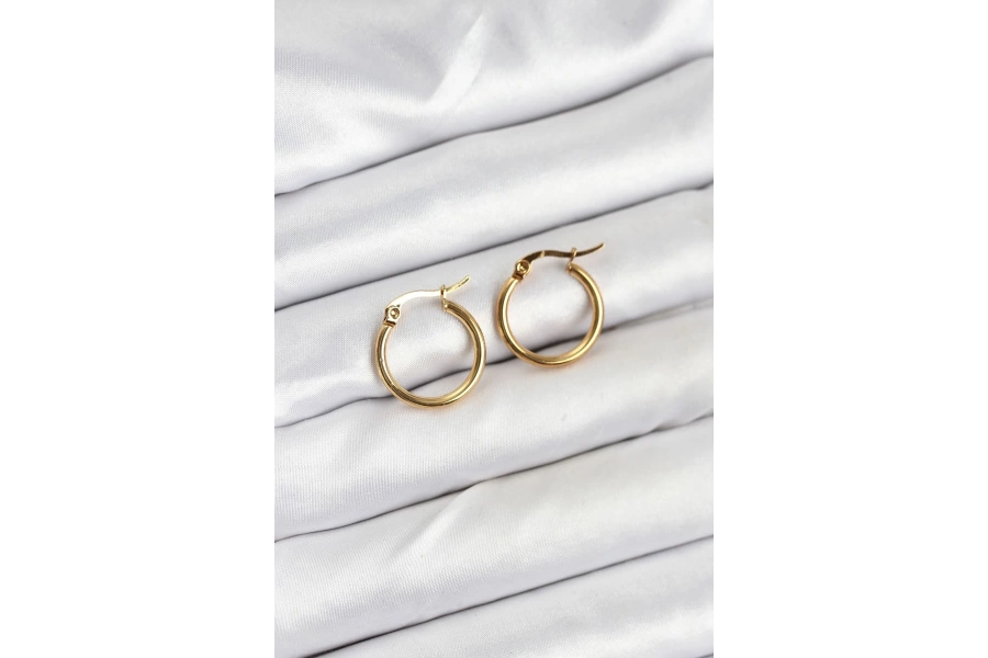Shoecide 316l Çelik Gold Renk 15 Mm Halka Kadın Küpe