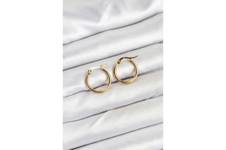 Shoecide 316l Çelik Gold Renk 15 Mm Halka Kadın Küpe