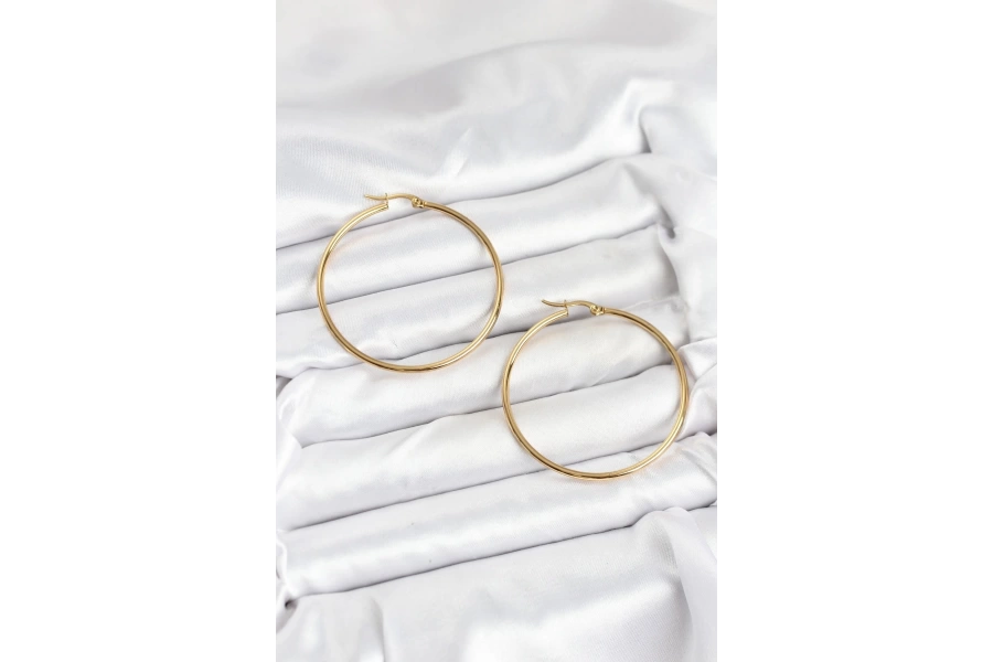 Shoecide 316l Çelik Gold Renk 45 Mm Halka Kadın Küpe