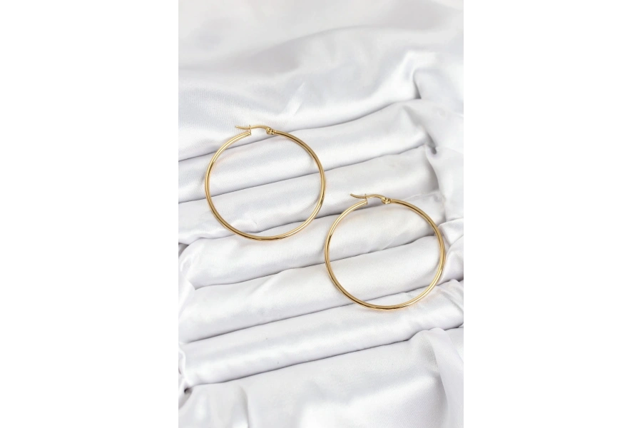 Shoecide 316l Çelik Gold Renk 45 Mm Halka Kadın Küpe