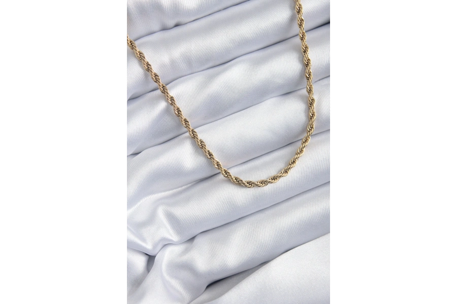 Shoecide 316l Çelik Gold Renk 60 Cm Burgu Model Kadın Kolye