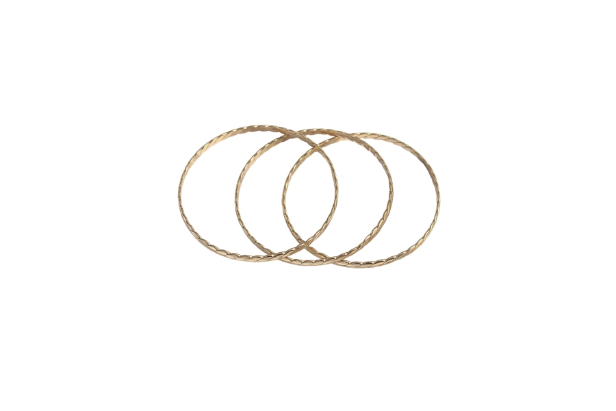 Shoecide 316l Çelik Gold Renk 65 Mm Burma Ajda Model Kadın Bilezik