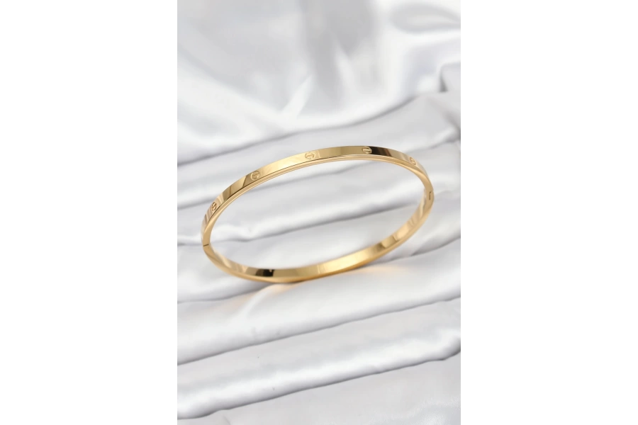 Shoecide 316l Çelik Gold Renk 65 Mm İnce Kadın Kelepçe Bileklik