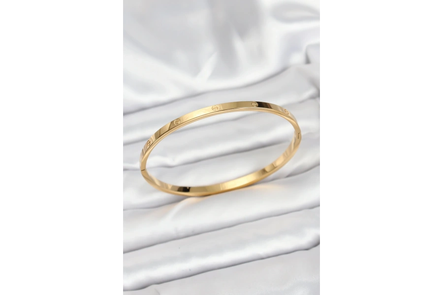 Shoecide 316l Çelik Gold Renk 65 Mm İnce Kadın Kelepçe Bileklik