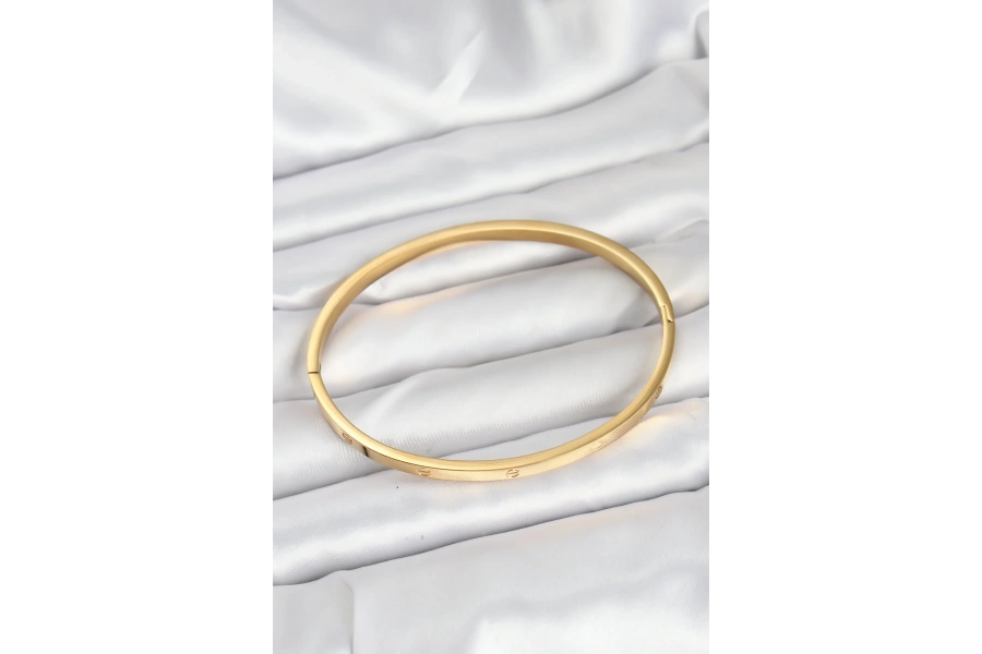 Shoecide 316l Çelik Gold Renk 65 Mm İnce Kadın Kelepçe Bileklik