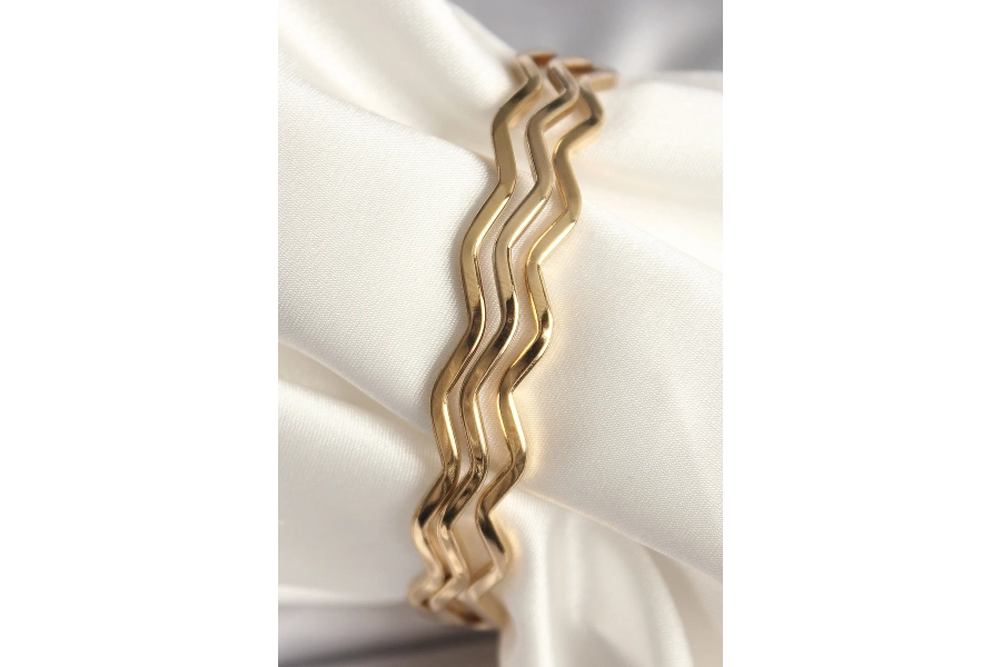 Shoecide 316l Çelik Gold Renk Ajda Model Kadın Bileklik