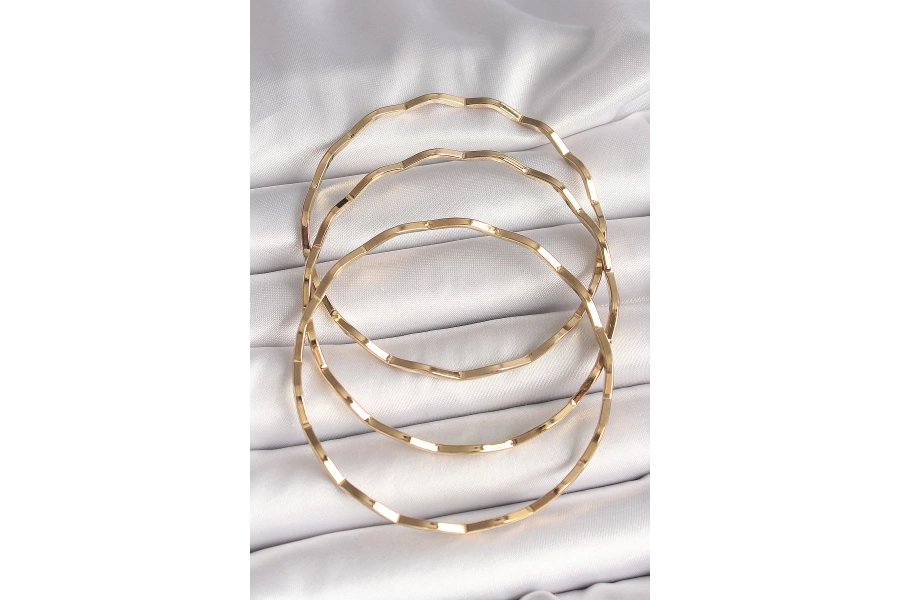 Shoecide 316l Çelik Gold Renk Ajda Model Kadın Bileklik