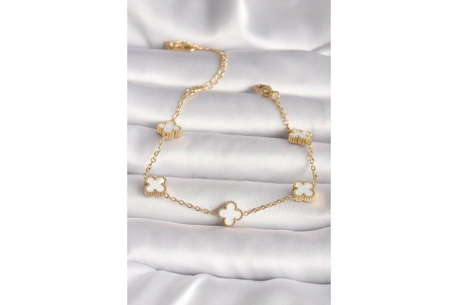 Shoecide 316l Çelik Gold Renk Baby Boy Yonca Model Kadın Bileklik