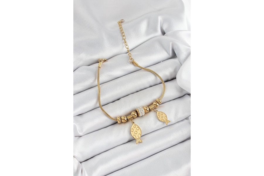 Shoecide 316l Çelik Gold Renk Balık Model Kadın Bileklik