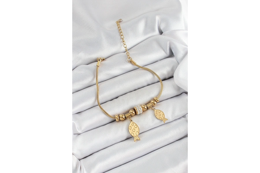 Shoecide 316l Çelik Gold Renk Balık Model Kadın Bileklik