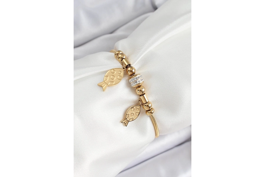 Shoecide 316l Çelik Gold Renk Balık Model Kadın Bileklik