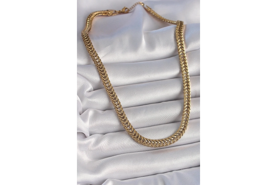 Shoecide 316l Çelik Gold Renk Balık Sırtı Model Kadın Kolye