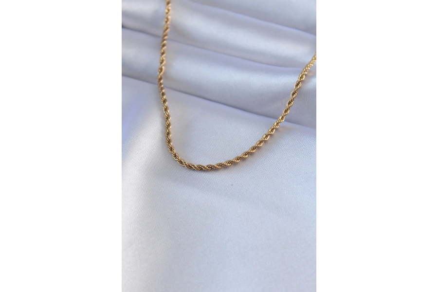 Shoecide 316l Çelik Gold Renk Burgu Model 45 Cm Kadın Kolye