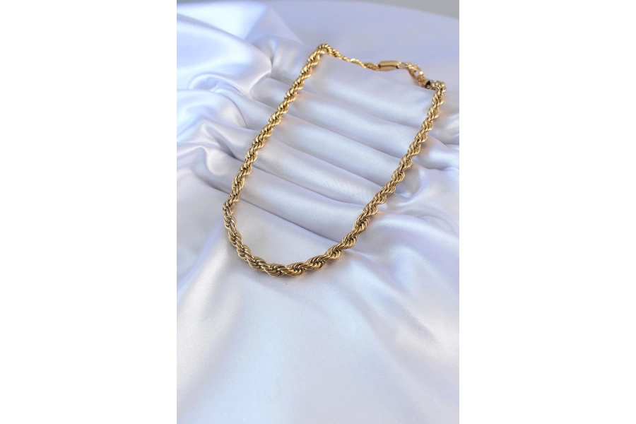 Shoecide 316l Çelik Gold Renk Burgu Model 45 Cm Kadın Kolye