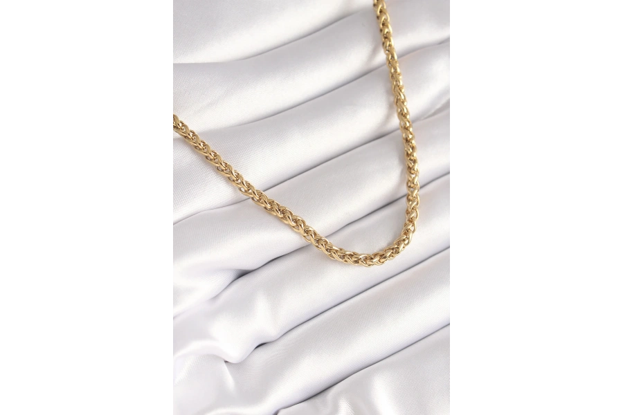 Shoecide 316l Çelik Gold Renk Burgu Zincir Model Kadın Kolye