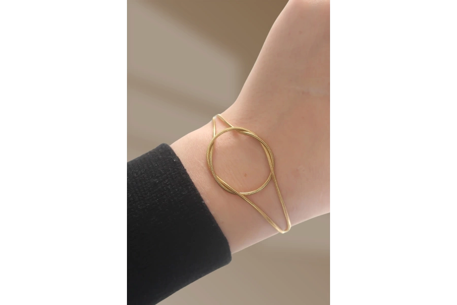 Shoecide 316l Çelik Gold Renk Düğüm Model Bileklik