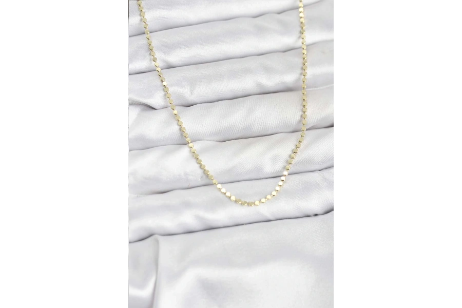 Shoecide 316l Çelik Gold Renk İnce Ezme Zincir Kadın Kolye