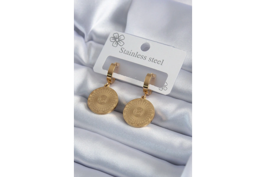 Shoecide 316l Çelik Gold Renk İşleme Detay Kadın Küpe