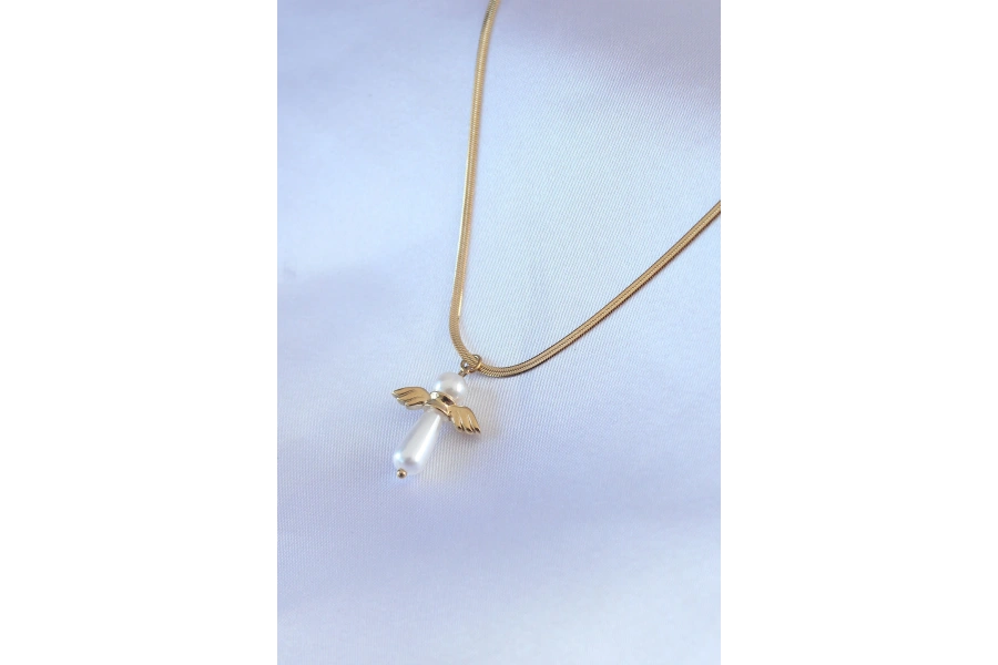 Shoecide 316l Çelik Gold Renk İtalyan Zincir Model Piyon Figür Kadın Kolye