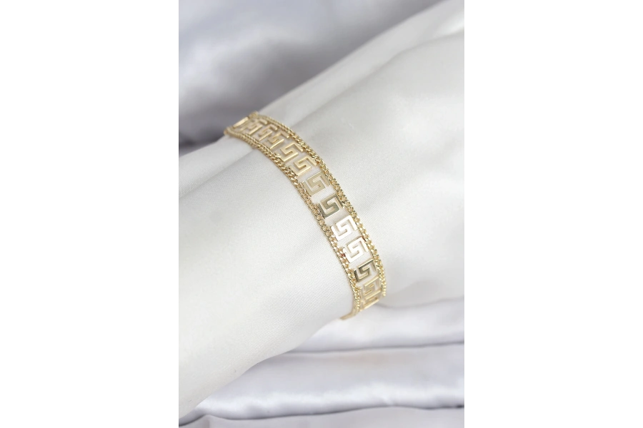 Shoecide 316l Çelik Gold Renk Labirent Model Kadın Bileklik