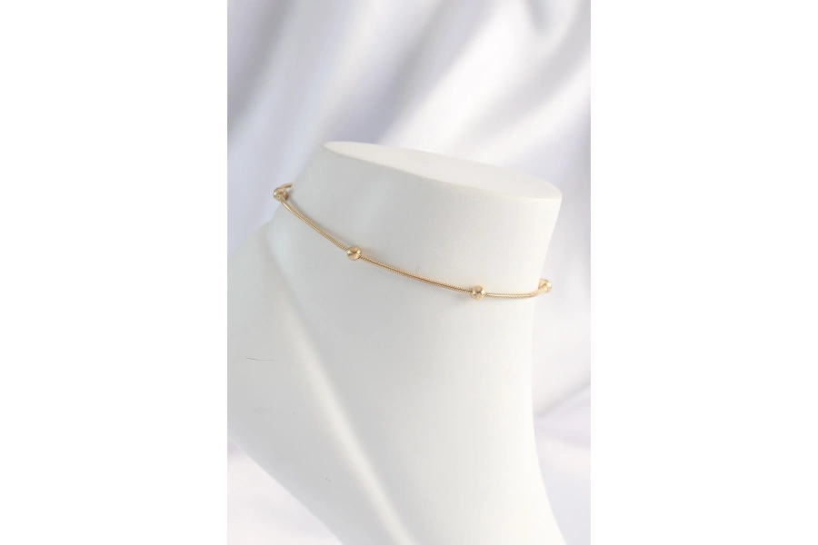 Shoecide 316l Çelik Gold Renk Minimal Topçuk Model Halhal
