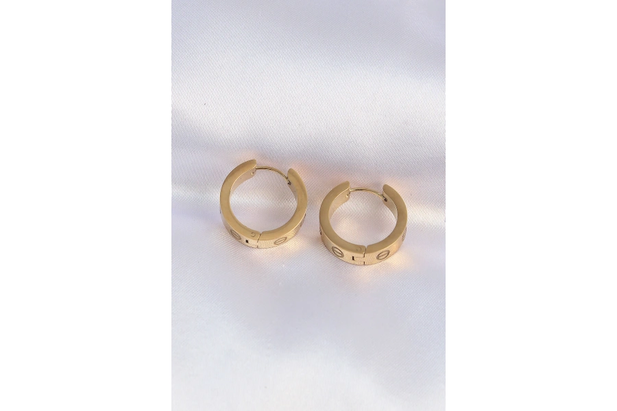 Shoecide 316l Çelik Gold Renk Model Halka Küpe