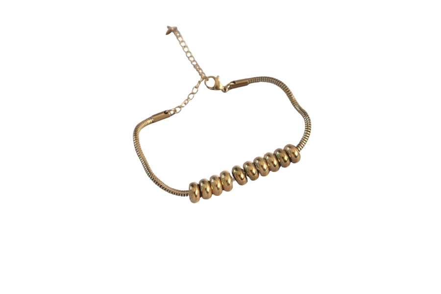 Shoecide 316l Çelik Gold Renk Oval Figürlü Bileklik
